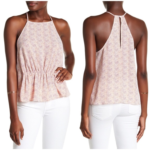 Graphic Print Peplum Waist High Neck Cami for Casual and with Suit Jacket - Picture 3 of 8